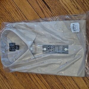 NWT JOS. A. BANK Traveler’s Collection Tan Button Up Shirt Sz 18/35 100% Cotton